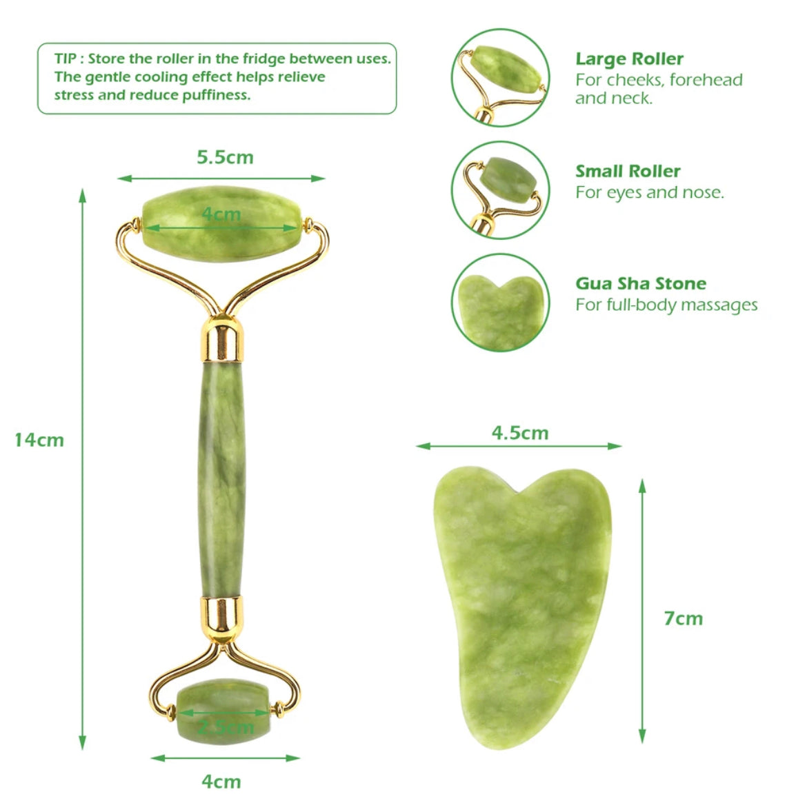 KIT RODILLO FACIAL JADE + GUASHA LIFTING